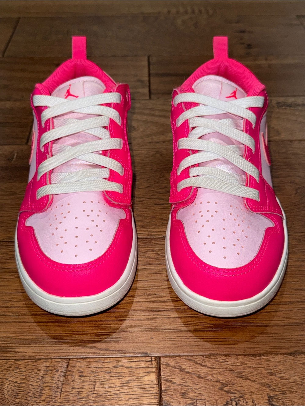 Air Jordan 1 Low GS Pink Foam/Hyper Pink-Summit White Shoes - Size 3Y